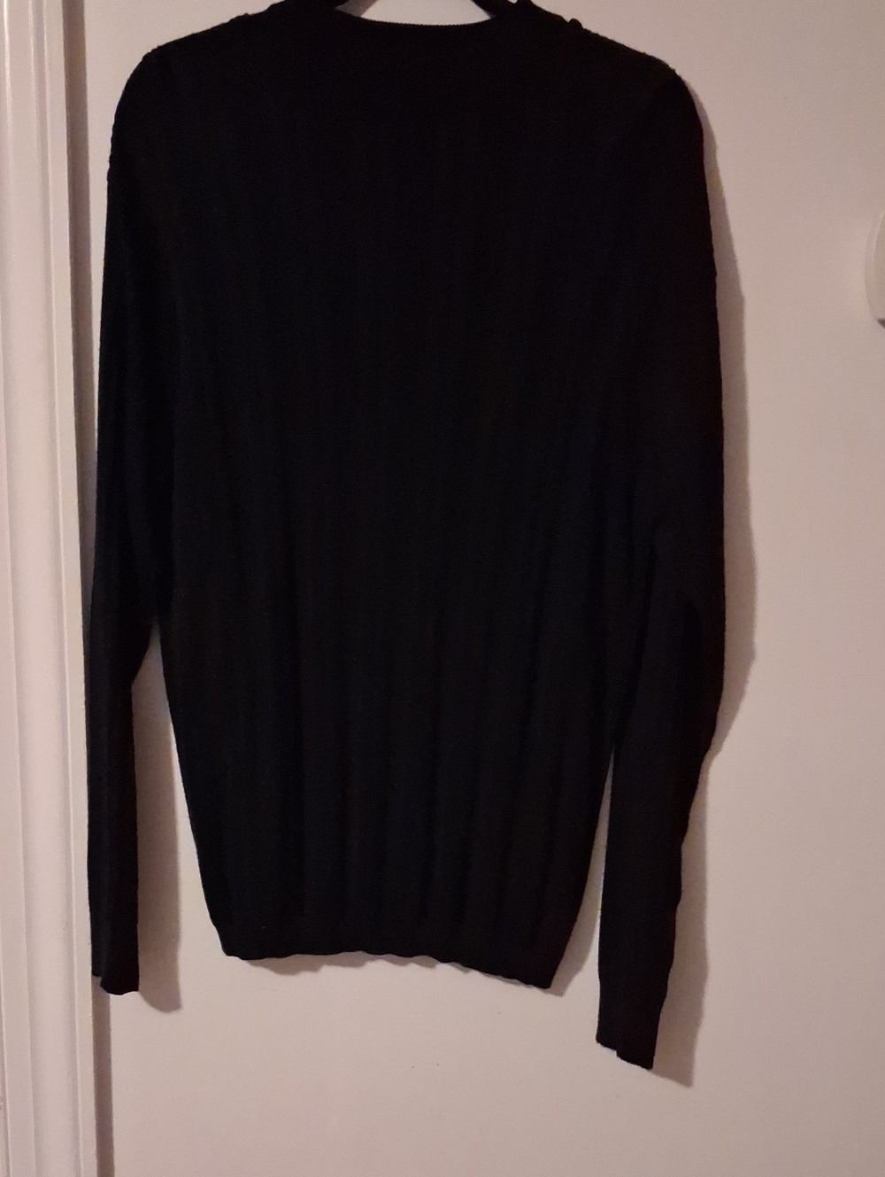 Men's Black Ribbed Crewneck Sweater